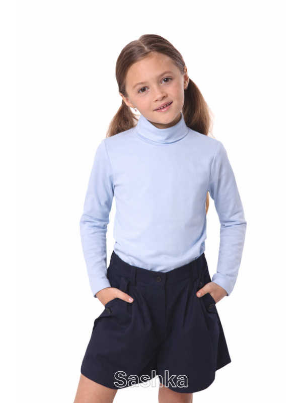 Водолазка для дівчинки Sashka трикотажна блакитна, розмір 116-164 